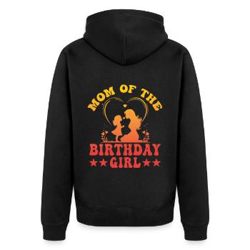 Maman de la fille d’anniversaire - Veste à capuche bio Premium Unisexe - noir - Dos - Nico (187cm)