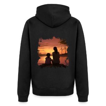 Mother - Unisex Premium Organic Zip Hoodie - black - Back - Nico (187cm)