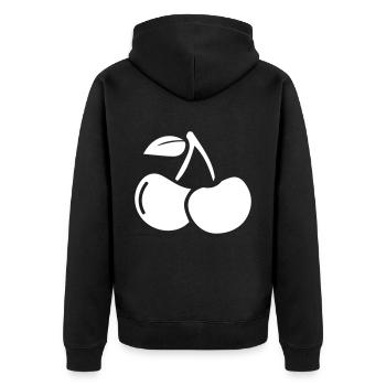 Symbole des cerises - Veste à capuche bio Premium Unisexe - noir - Dos - Nico (187cm)