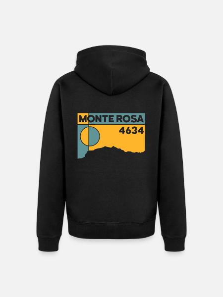 Monte Rosa Monterosa Trekking Mountain Tour Pamiątka - Ekologiczna rozpinana bluza z kapturem Premium unisex - czarny