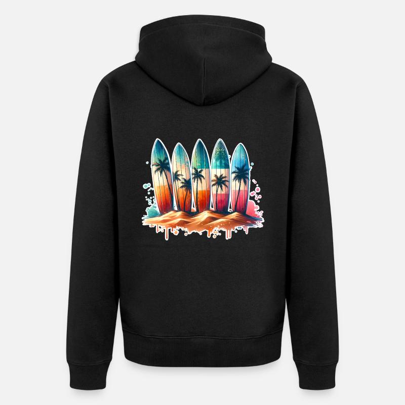 Surfeurs - Veste à capuche bio Premium Unisexe - noir