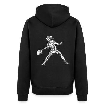 Tennisspielerin Fingerabdruck Damen Tennis Mädchen - Unisex Premium Bio Zip Hoodie - Schwarz - Hinten - Nico (187cm)