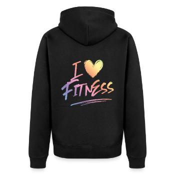J’adore le fitness - Veste à capuche bio Premium Unisexe - noir - Dos - Nico (187cm)