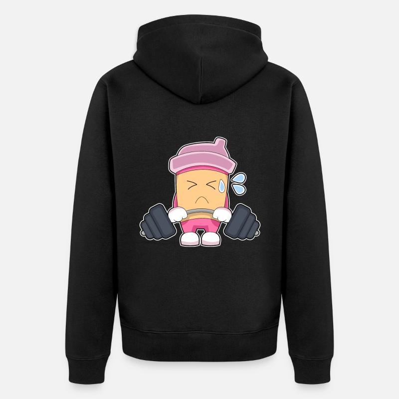 Café Musculation Barbell - Veste à capuche bio Premium Unisexe - noir