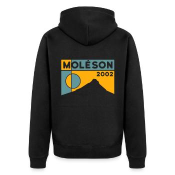 Moléson Wanderung Tour Andenken Souvenir Geschenk - Unisex Premium Bio Zip Hoodie - Schwarz - Hinten - Nico (187cm)