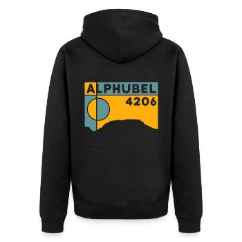 Alphubel High Tour, Mountain Tour, Tour, Souvenir, Souvenir - Unisex Premium Organic Zip Hoodie - black - Back - Nico (187cm)