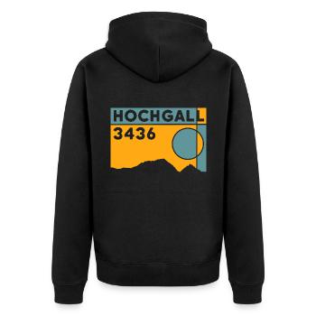Hochgall Hohe Tauern Ski Tour Mountain Tour Mountain Hiking - Unisex Premium Organic Zip Hoodie - black - Back - Nico (187cm)