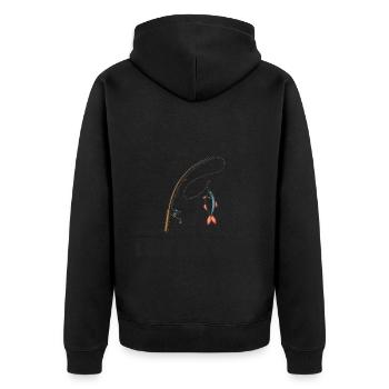 humour Pêche près des poissons loin des cons - Veste à capuche bio Premium Unisexe - noir - Dos - Nico (187cm)