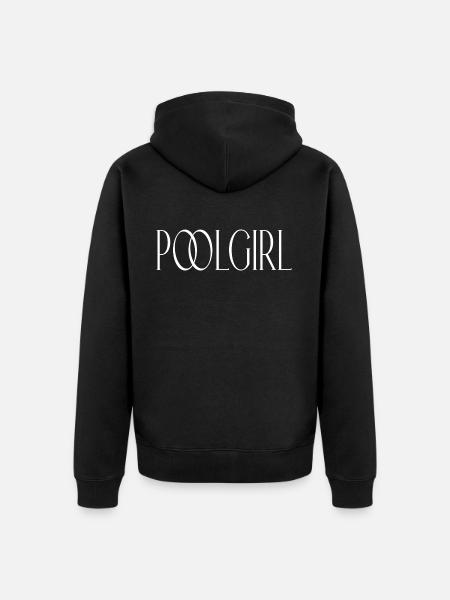 Poolgirl girl swimming pool saying - Unisex Premium Organic Zip Hoodie - black