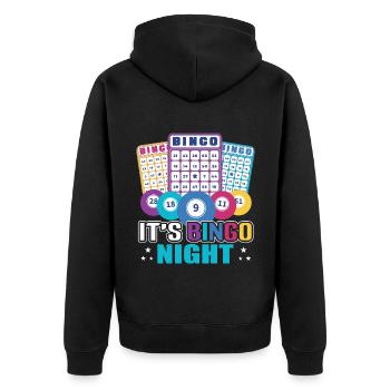 It's Bingo Night Funny Bingo Player - Unisex Premium Organic Zip Hoodie - black - Back - Nico (187cm)