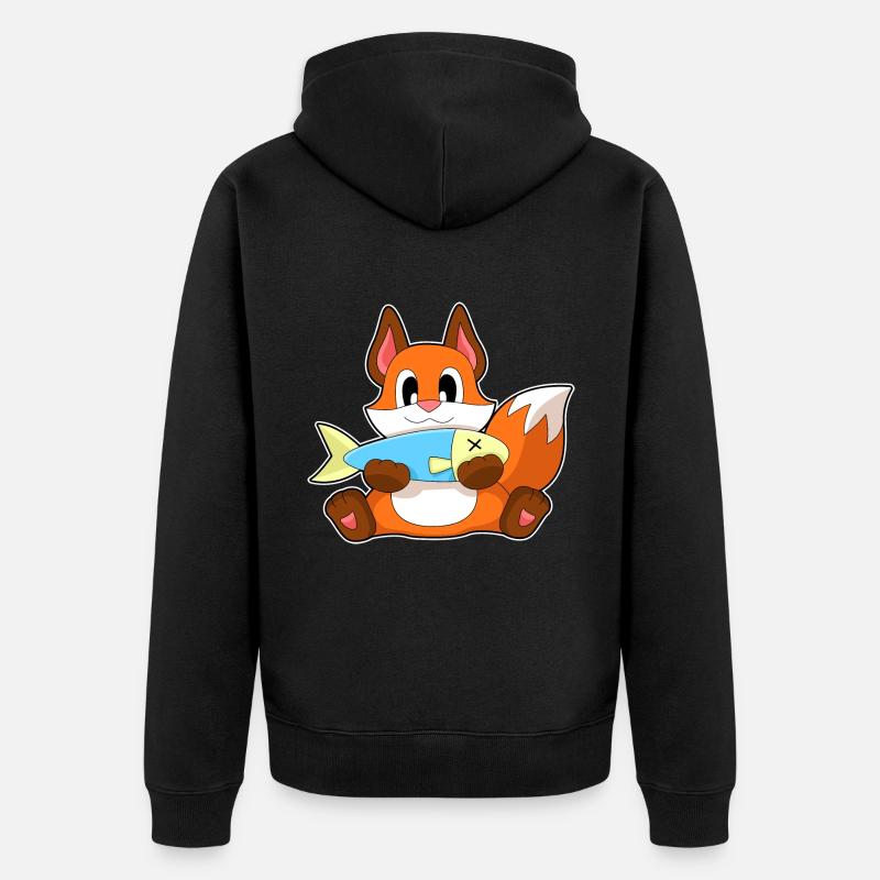 Poisson renard - Veste à capuche bio Premium Unisexe - noir