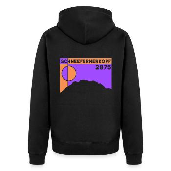 Schneefernerkopf Souvenir Andenken Geschenk - Unisex Premium Bio Zip Hoodie - Schwarz - Hinten - Nico (187cm)