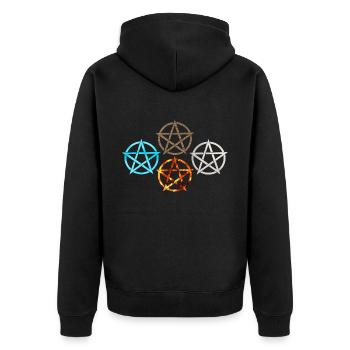 Pentagramme Quatre Éléments - Veste à capuche bio Premium Unisexe - noir - Dos - Nico (187cm)