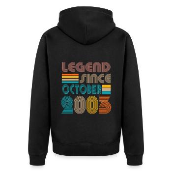 Octobre 2003 né en | Génial depuis octobre 2003 - Veste à capuche bio Premium Unisexe - noir - Dos - Nico (187cm)