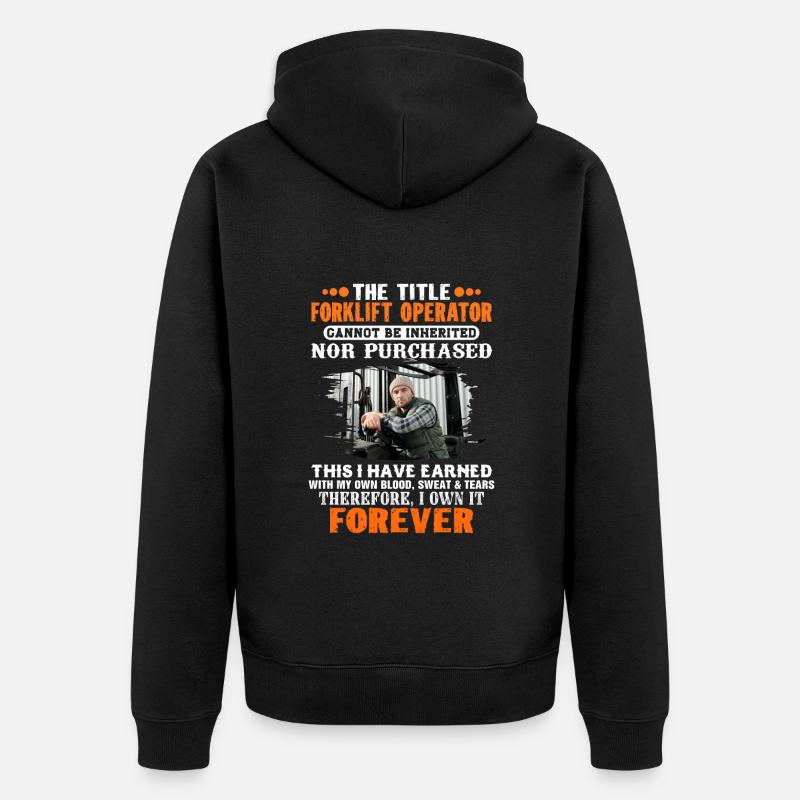 Gabelstaplerfahrer Gabelstaplerfahrer Gabelstapler - Unisex Premium Bio Zip Hoodie - Schwarz