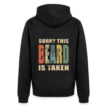 Sorry dieser Bart ist genommen Valentinstag - Unisex Premium Bio Zip Hoodie - Schwarz - Hinten - Nico (187cm)