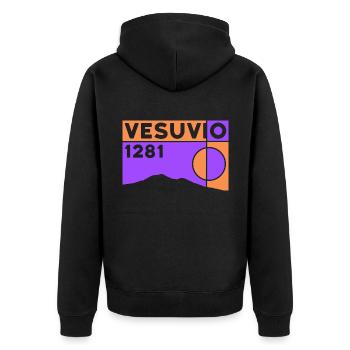 Wandern Vesuv Vesuvio Neapel Vulkan Berg Souvenirs - Unisex Premium Bio Zip Hoodie - Schwarz - Hinten - Nico (187cm)