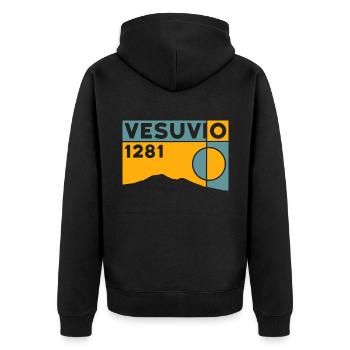 Wandern Vesuv Vesuvio Neapel Vulkan Berg Souvenirs - Unisex Premium Bio Zip Hoodie - Schwarz - Hinten - Nico (187cm)