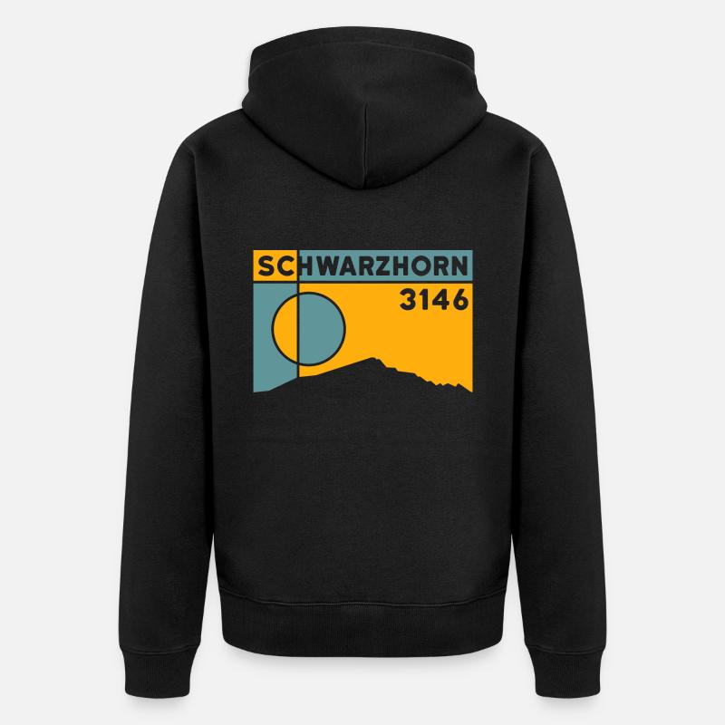Flüela Schwarzhorn - Veste à capuche bio Premium Unisexe - noir