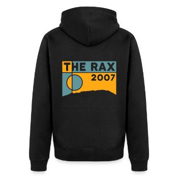 Rax Circular Hike Heukuppe Ascent Souvenir - Unisex Premium Organic Zip Hoodie - black - Back - Nico (187cm)