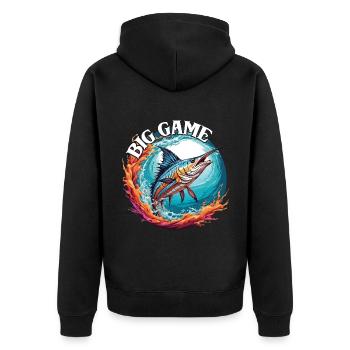 Jumping Marlin Pêche en haute mer Pêche en haute mer - Veste à capuche bio Premium Unisexe - noir - Dos - Nico (187cm)