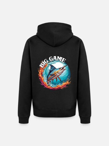 Springender Marlin Hochseefischen Tiefseefischen - Unisex Premium Bio Zip Hoodie - Schwarz