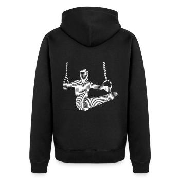 Gymnastics Gymnastics Ring Gymnastics Fingerprint Boys - Unisex Premium Organic Zip Hoodie - black - Back - Nico (187cm)