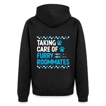 Sich um pelzige Mitbewohner kümmern Verterinarian - Unisex Premium Bio Zip Hoodie - Schwarz - Hinten - Nico (187cm)