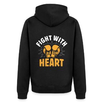 Lutte avec le cœur Boxeur Sports Force Gym Athlète - Veste à capuche bio Premium Unisexe - noir - Dos - Nico (187cm)