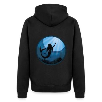 Sirène sous l’eau - Veste à capuche bio Premium Unisexe - noir - Dos - Nico (187cm)
