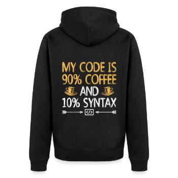 Café Codage Programmeur Codeur Développeur Nerd Coff - Veste à capuche bio Premium Unisexe - noir - Dos - Nico (187cm)