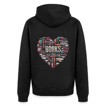Les livres sont mon amour Langue Lecture de livres Rat de bibliothèque - Veste à capuche bio Premium Unisexe - noir - Dos - Nico (187cm)