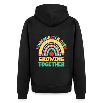 Kindergarten-Crew wächst zusammen Schullehrerin - Unisex Premium Bio Zip Hoodie - Schwarz - Hinten - Nico (187cm)