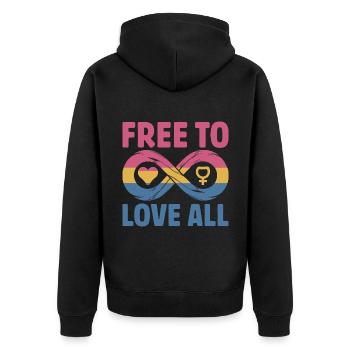 Libre d’aimer tous les LGBTQIA Mois de la fierté Pansexualité - Veste à capuche bio Premium Unisexe - noir - Dos - Nico (187cm)