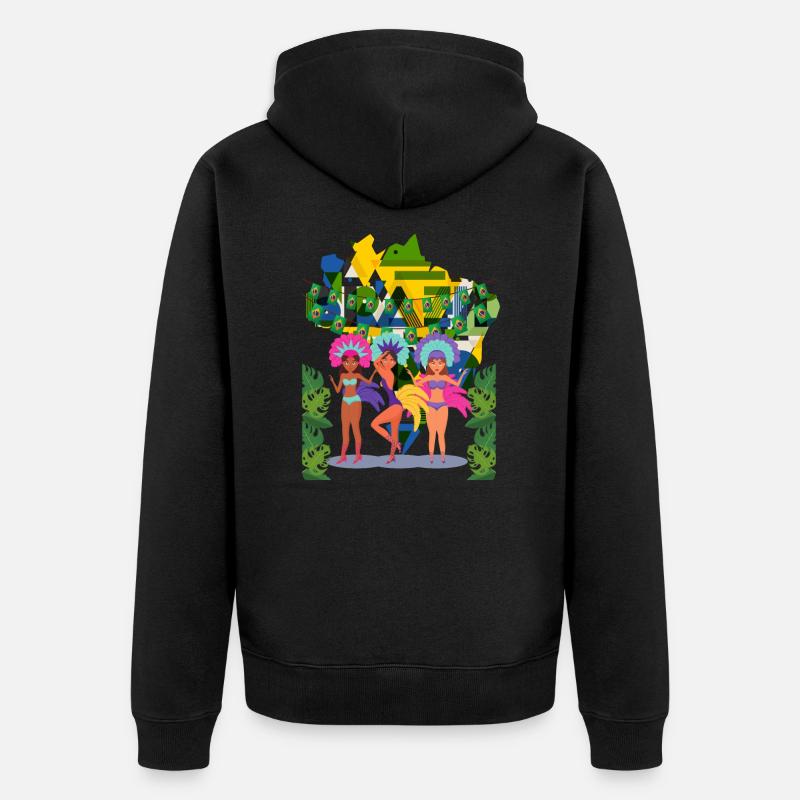 Brésil Carnaval Rio de Janeiro - Veste à capuche bio Premium Unisexe - noir