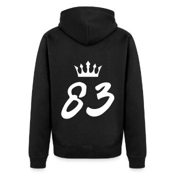 83 Couronne numérique - Veste à capuche bio Premium Unisexe - noir - Dos - Nico (187cm)