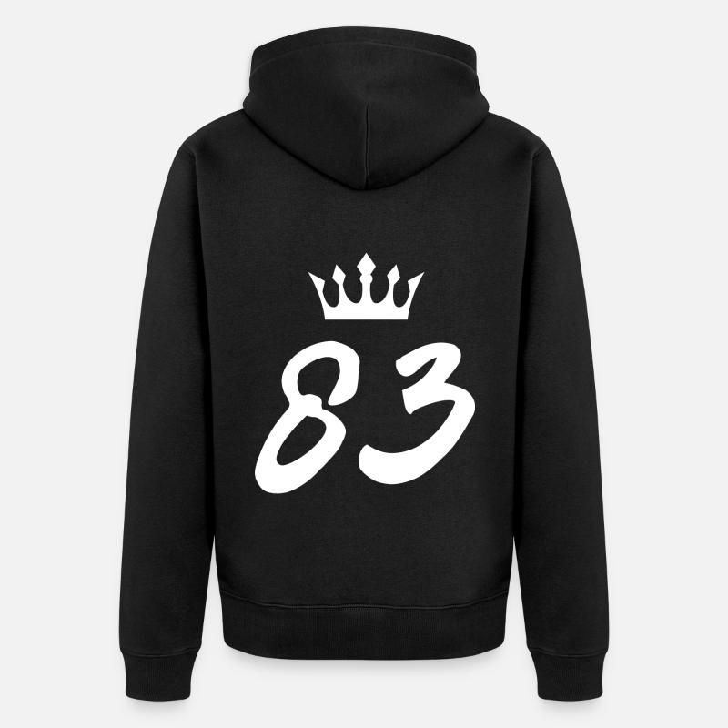 83 Couronne numérique - Veste à capuche bio Premium Unisexe - noir