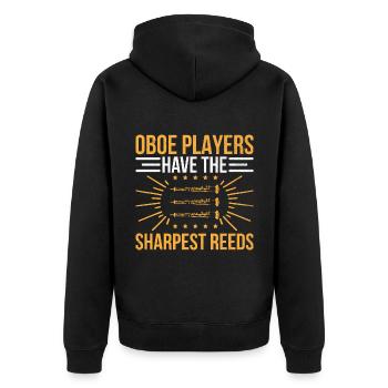Oboist Oboe Basoonist Marching Band Instrumen - Unisex Premium Bio Zip Hoodie - Schwarz - Hinten - Nico (187cm)
