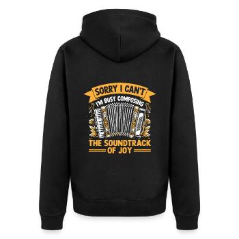 Sorry I Can't I'm Busy Composing The Soundtrack Of - Unisex Premium Organic Zip Hoodie - black - Back - Nico (187cm)