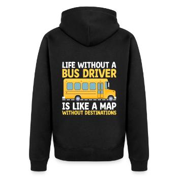 La vie sans chauffeur de bus est comme une carte sans - Veste à capuche bio Premium Unisexe - noir - Dos - Nico (187cm)