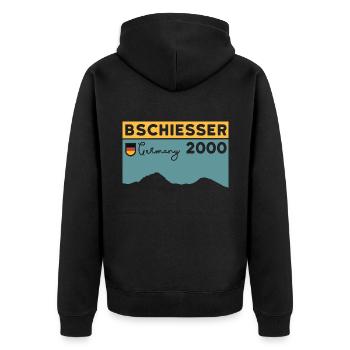 Bschießer Bschiesser Hiking Mountain Edge Climbing - Unisex Premium Organic Zip Hoodie - black - Back - Nico (187cm)