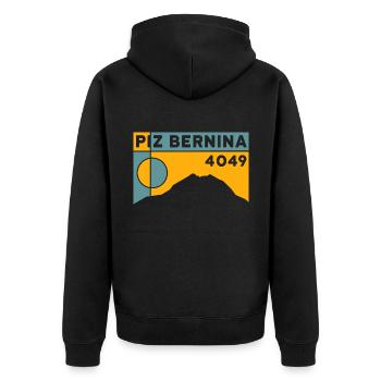 Piz Bernina - Unisex Premium Bio Zip Hoodie - Schwarz - Hinten - Nico (187cm)