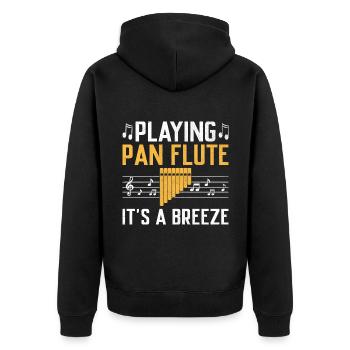 Pan Flute Player Pan Flutist Marching Band Music I - Unisex Premium Organic Zip Hoodie - black - Back - Nico (187cm)