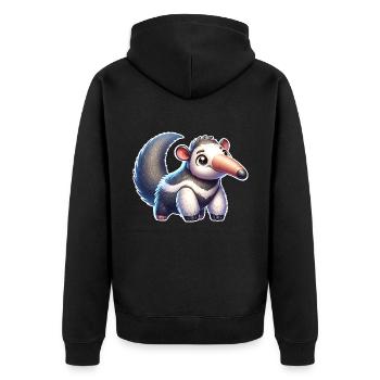 Anteater - Unisex Premium Organic Zip Hoodie - black - Back - Nico (187cm)