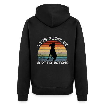 Less peoplez, more dalmatians - Unisex Premium Organic Zip Hoodie - black - Back - Nico (187cm)