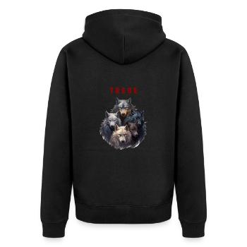 Meute de loups loyaux - Veste à capuche bio Premium Unisexe - noir - Dos - Nico (187cm)