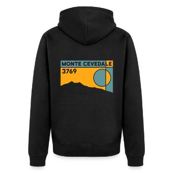Monte Cevedale Ortler Alps High Altitude Ski Tour - Unisex Premium Organic Zip Hoodie - black - Back - Nico (187cm)