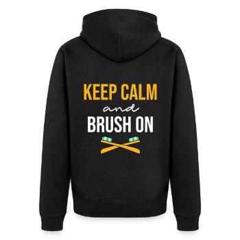 Gardez Calme Et Brossez-Vous Dentiste Dentisterie Dentaire De - Veste à capuche bio Premium Unisexe - noir - Dos - Nico (187cm)