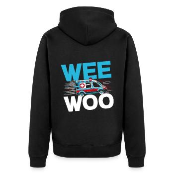 Wee Woo Krankenwagenfahrer Rettungssanitäter Rettungssanitäter - Unisex Premium Bio Zip Hoodie - Schwarz - Hinten - Nico (187cm)
