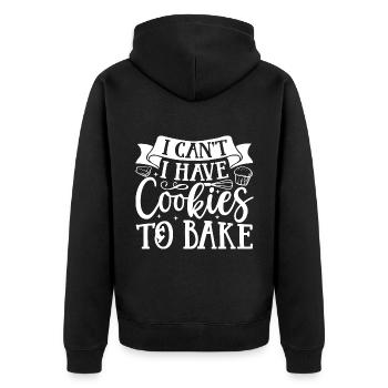 Ich kann keine Kekse zum Backen haben Bäcker Backgebäck - Unisex Premium Bio Zip Hoodie - Schwarz - Hinten - Nico (187cm)